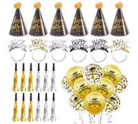 CLDURHGE Sombreros y Decoraciones de Fiesta Matasuegras - Conjunto de Adornos para Cumpleaños Pokemon, Sombreros para Jóvenes y Adultos, Kit para Celebraciones y Graduaciones