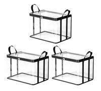 Clear Book Storage Bag, Zipper Organizer Pouch, Media Case Holder 14.96in | Moving Bag, Transparent Zipper Design, Store Books Clothing Movie Cases Video Game Disks Media For Closet Shelf