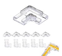 Clearchill 8mm 2pin 10 encapsulado en forma de l LED cob strip connector, ultradelgado, ángulo recto de 90 °, adecuado para 5v / 12v / 24v monocolor strip, terminal transparente