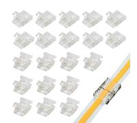 Clearhill 10mm 2Pin 20Packs LED Light Strip Connectors,Conectores de tira a tira,Adaptador rápido sin soldadura para tiras de LED de un solo color 5V/12V/24V (Strip to Strip 20PCS)