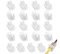 Clearhill 10mm 2Pin 20Packs LED Light Strip Connectors,Conectores de tira a tira,Adaptador rápido sin soldadura para tiras de LED de un solo color 5V/12V/24V (Strip to Wire 20PCS)