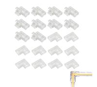 Clearhill 10mm 2Pin 20Packs LED Light Strip Connectors,Conectores de tira a tira,Adaptador rápido sin soldadura para tiras de LED de un solo color 5V/12V/24V (L-Strip to Strip 20PCS)