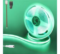 Clearhill 12V COB 480LED Strip Lights, 6.56FT/2M (sin fuente de alimentación), verde, 960LED, con conectores femeninos DC 5521, 8mm de ancho, IP20, para decoración interior casera DIY