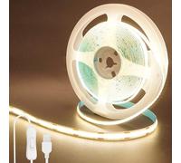 Clearhill 5V USB COB LED Strip Lights with Switch 2Packs,16.4FT/5M,Natural White 4000K,320LEDs/M,8mm Width,Not Waterproof IP20,1M USB Cable,for DIY Home Indoor Decoration