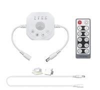 Clearhill Interruptor de atenuación con Sensor de Movimiento USB de 5 V con Control Remoto, Brillo Ajustable y retardo de Tiempo, Modo de luz Diurna y Nocturna (5-24VDC+Remote-1Pack)