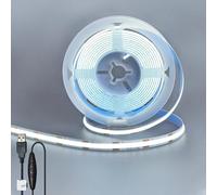 Clearhill Tira LED COB USB 5 V regulable, blanco frío 6500 K, 8 mm, 320 LED/m,8 W/m,CRI90,2 m/6,56 pies, panel de doble cara electrochapado, IP20, decoración interior