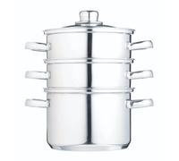 Clearview - vaporera de acero inoxidable de tres niveles (18 cm)