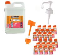 Cléopâtre - BDCT5L-24AD110P - SchoolPack - Pegamento Transparente por un año - Bote de 5 litros + 24 frascos de 80ml con Pincel