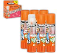 Cléopatre - Cléostick Adhésive - 6 Barras de Pegamento Transparente - Ideal para Trabajos Escolares a partir de 6 Años - Aplicación Fácil y Precisa - Sin Disolventes - 6x8g