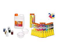 Cléopâtre CT2L-PAILL2 - Lote de 2 kg de pegamento transparente + 6 tubos de lentejuelas + cajas de almacenamiento + Gouaches en Tube Pintura, Multicolor, 10 Unidad (Paquete de 1), 100