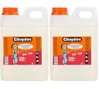 Cléopatre - Pegamento Transparente - Formato Recarga - Aplicación Fácil, Precisa y Homogénea - Sin Disolventes, Limpieza con Agua - A partir de 6 Años - Fabricado en Francia - 2KG (Paquete de 2)