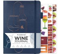 Clever Fox Diario de Vino para Degustación de Vinos - Diario y Libro de Registro de Vino Guiado con Instrucciones de Degustación, Rueda de Aromas, Maridaje de Alimentos y Guía de Copas - 132 Entradas
