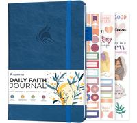 Clever Fox Diario diario de fe - Cuaderno de oración guiada, gratitud y estudio bíblico - Regalos basados en la fe y suministros de diario para mujeres (azul místico)