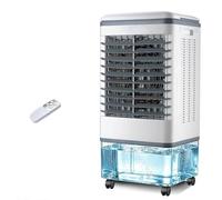 Climatizador Evaporativo 20L, 2000 m³/h Ventilador De Torre Portátil, Enfriador de Aire con Mando a Distancia, Temporizador 7.5H, 2 Acumuladores de Hielo, Oscilación 120° para Hogar