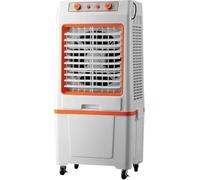 Climatizador Evaporativo 3 en 1 Portátil con Depósito 40L, Oscilación 120°, 3 Velocidades y Cristales de Hielo, Enfriador Industrial para Habitaciones Grandes, Fábricas, Oficinas,Orange