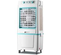 Climatizador Evaporativo 3 en 1 Portátil con Depósito 40L, Oscilación 120°, 3 Velocidades y Cristales de Hielo, Enfriador Industrial para Habitaciones Grandes, Fábricas, Oficinas,Tiffany Blue
