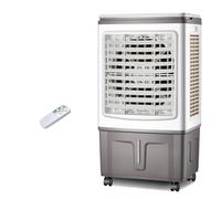 Climatizador Evaporativo 30L, 3000 m³/h Ventilador De Torre Portátil, Enfriador de Aire con Mando a Distancia, Temporizador 7.5H, 2 Acumuladores de Hielo, Oscilación 120° para Hogar