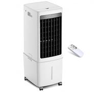 Climatizador Evaporativo de 12L con Ruedas y Mando a Distancia, Enfriador de Aire de 1000m³/h para 10㎡, 3 Velocidades, Temporizador de 7.5H, Aire Acondicionado Portátil,65cm