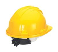Climax M77797 - Casco albañil amarillo con rueda