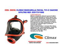 CLIMAX Mascarilla Facial 731-C de Caucho sin Filtro