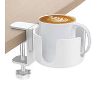 Clip ajustable para portavasos de aleación de aluminio, fácil montaje | Soporte para vasos de escritorio, para botellas de agua, tazas de café, refrescos, bebidas, para casa, oficina