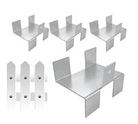 Clip de | Herrajes metálicos antisonajero sin taladros | Soporte de montaje en panel de valla de 4 piezas, para madera, hormigón, azulejos, porche, buzón, cenador, terraza, jardín, patio, patio