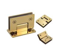 Clip de puerta de vidrio de ducha de oro cepillado, bisagra de acero inoxidable 304, 60kg, 1 Uds.(135 degree)