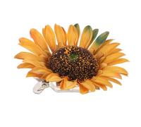 Clip para Cortinas de Girasol Amarillo, Tejido y Metal, sin Taladro | Forma de Flor Rústica, Ajuste Rápido y Seguro, para Visillo o Cortinas en Oficina y Pisos