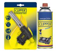 Clipper - Pack Profesional de Soplete de Cocina: Cabezal y Cartucho de Gas CLP de 227g con Llama Ajustable, Ideal para Flambeado de Postres KIT SOPLETE CLIPPER