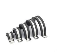 Clips con revestimiento de goma, Abrazadera de tubo manguera montaje Cable, Clips en U forrados goma acero inoxidable 304 8-50MM, 2 uds(46MM 2PCS)