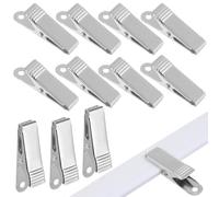 Clips de cocodrilo de metal, paquete de 20 mini abrazaderas de resorte para | Agarre cómodo, mango a rayas antideslizante, agujero de 3 mm, acabado plateado, sujeción firme de mandíbula inferior