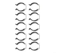 Clips de rizo de resorte, soporte de herramientas resistente montado en la pared para escobas, rastrillo, almacenamiento de tuberías, garaje, cobertizo, organizador negro y plateado, 20-30 mm (25 mm)