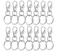Clips Giratorios 20 MM para Llavero 60 Juegos de Aleación de Zinc | Anillos Incluidos, Rotación 360 Grados, Superficie Pulida, para Cordones y Proyectos de Llaves
