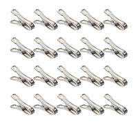CLISPEED 20 Piezas Clips para Red de Sombreado, Clips de Jardín de Acero Inoxidable, Plata, Adaptables a Diferentes Tamaños, Fuerte Agarre para Fijar Redes de Invernadero y Cubiertas