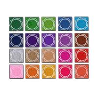 CLISPEED Almohadillas de Tinta para Sellos de Bricolaje Juego de 20 Fáciles de Limpiar y Apilables Tinta a Base de Agua para Manualidades y Scrapbooking