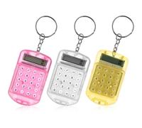 CLISPEED Calculadora de Bolsillo Mini con Llavero, Calculadora Portátil de Plástico 3 Piezas Compacta Consumo, para Escuela y Estudio, para Estudiantes