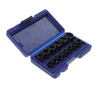 CLISPEED Dado Extractor de Tuercas y Pernos, Juego de Enchufes, Acero Cromo Molibdeno, Cabeza Cuadrada 3/8, Caja Abs Negra, para Bloqueo de Ruedas