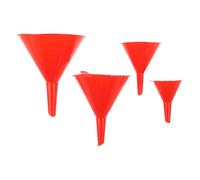 CLISPEED Embudos de Plástico Rojo y Diseño Ligero Juego de 4 Boca Ancha que Mejora el Flujo de Combustible para Coche en Tanque de Gas