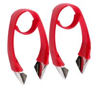 CLISPEED Removedor de Ramas de Fresas y Piña 2 Piezas de Pp Rojo, Fácil de Usar, Separador de Ramas para Cocina Práctica