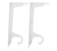 CLISPEED Soporte para Estante de Armario Color Blanco con Gancho 2 Piezas Acero Laminado en Frío, Soporte Resistente y Estable 38x12 Cm para Barra de Ropa, Adecuado para Dormitorio