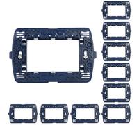 ClLlA - Soporte de plástico para interruptores y enchufes, soporte compatible con Living Light y Living International, soporte para caja 503, soporte para 3 módulos (10 unidades azul oscuro, 3 módulos