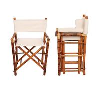CLLXDZ Pack 2 Sillones Director Plegables de Bambú, Funda Lona Desmontable