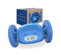 CLOCKY Reloj Despertador Potente Ruidoso Sonido Muy Fuerte para Dormilones Sordos Sueño Profundo Adultos Niños Dormitorio, Despertador Digital Inteligente con Ruedas Se Mueve, Regalo Divertido (Azul)