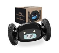 CLOCKY Reloj Despertador Potente Ruidoso Sonido Muy Fuerte para Dormilones Sordos Sueño Profundo Adultos Niños Despertador Digital Inteligente con Ruedas Se Mueve Regalo Divertido (Ruedas Negras)