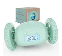 CLOCKY Reloj Despertador Potente Ruidoso Sonido Muy Fuerte para Dormilones Sordos Sueño Profundo Adultos Niños Dormitorio, Despertador Digital Inteligente con Ruedas Se Mueve, Regalo Divertido (Menta)