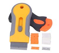 Cloimei 22Pcs Heavy Duty Scraper Set Double Edged Scraper Tools with Ergonomic Handle for Removing Glue Sticker from Glass Metal Appliances ABS Plastic and Stainless Steel Blades