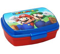 Clondo Fiambrera para niños de 3 a 8 años para Super Mario Fan (17 x 14 cm) | Caja porta almuerzo de plástico sin BPA | Lunchbox porta aperitivos para guardería y escuela | Cierre a presión