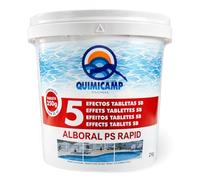 Cloro 5 Acciones, Recuperador Agua Piscina deteriorada, Tratamiento Inicial de la Piscina, Tabletas Multifuncion de 250 grs, Fabricado en España, Forma del Producto Granular, Contiene 5 Kg