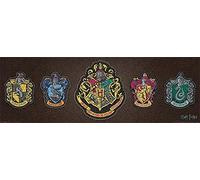 Close Up Póster Harry Potter - Escudos de Armas de Hogwarts y Sus Cuatro Casas (91,5cm x 30,5cm) + 1 póster Sorpresa de Regalo