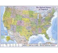 Close Up Póster XXL Mapa EUA 2019 - The United State of America/MAPS IN MINUTESÙ (140cm x 100cm)